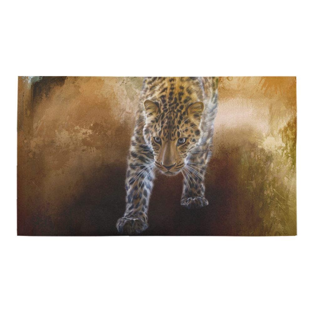 A fantastic painted russian amur leopard Bath Rug 16''x 28''
