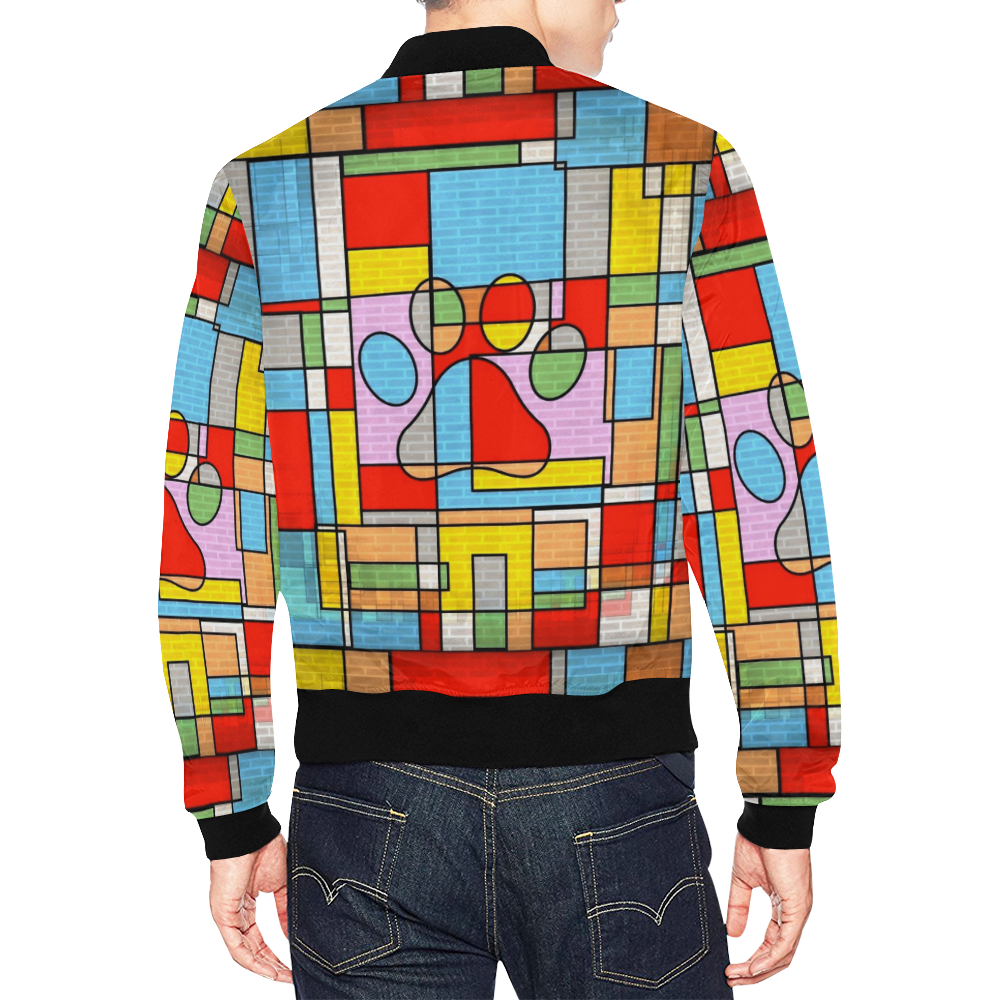 Paws by Popart Lover All Over Print Bomber Jacket for Men (Model H19)