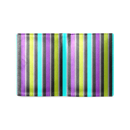 retro stripe 2 Men's Leather Wallet (Model 1612)