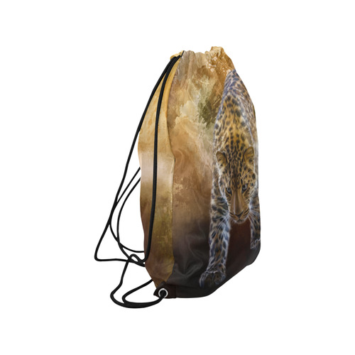 A fantastic painted russian amur leopard Medium Drawstring Bag Model 1604 (Twin Sides) 13.8"(W) * 18.1"(H)