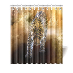A fantastic painted russian amur leopard Shower Curtain 66"x72"