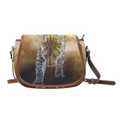 A fantastic painted russian amur leopard Saddle Bag/Small (Model 1649) Full Customization