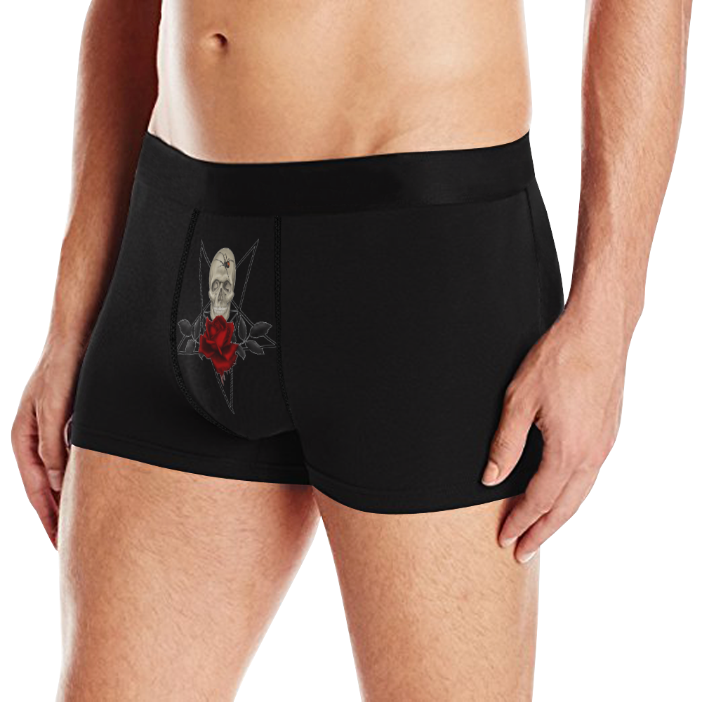 Gothic Skull With Spider And Pentagram Men's All Over Print Boxer Briefs (Model L10)