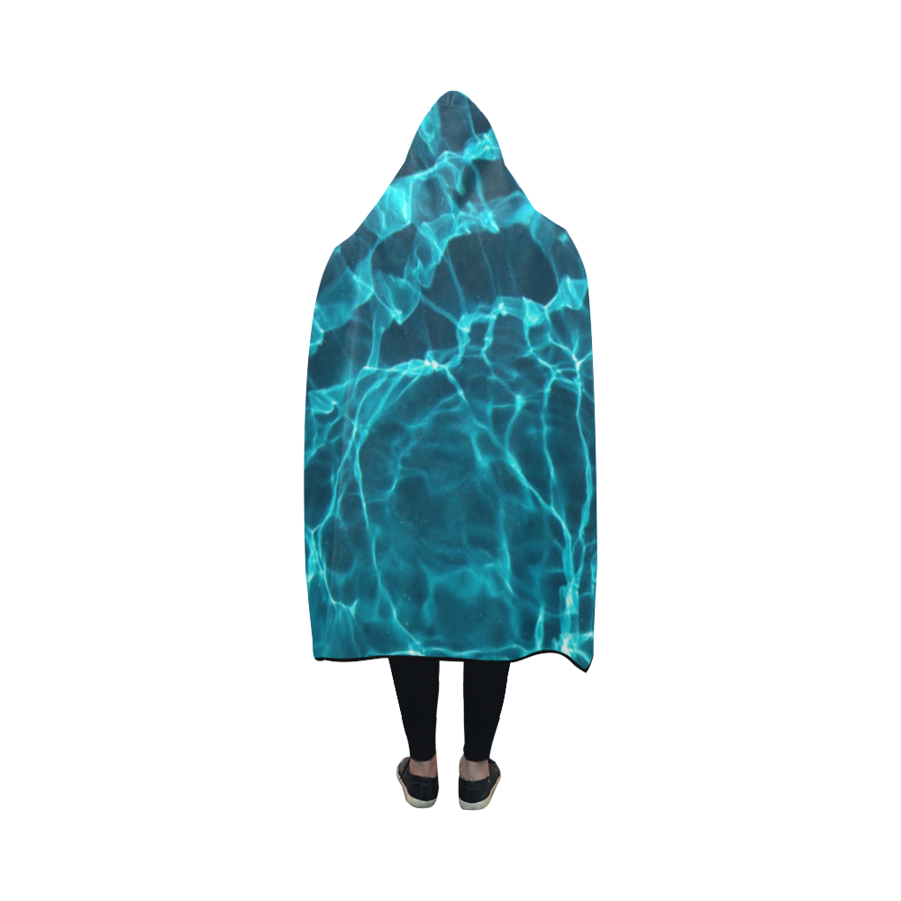 Electric Blue Grass Hooded Blanket 50''x40''