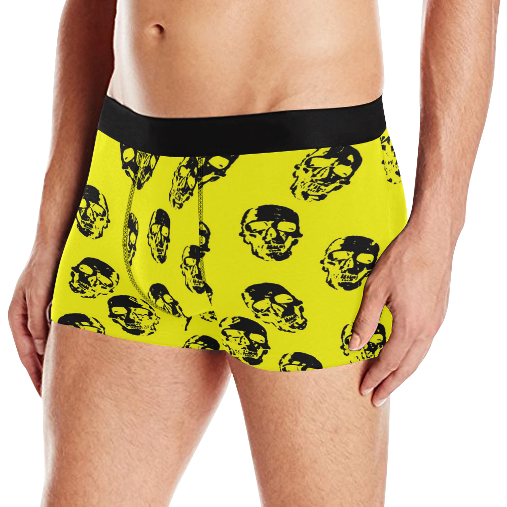 hot skulls, yellow by JamColors Men's All Over Print Boxer Briefs (Model L10)