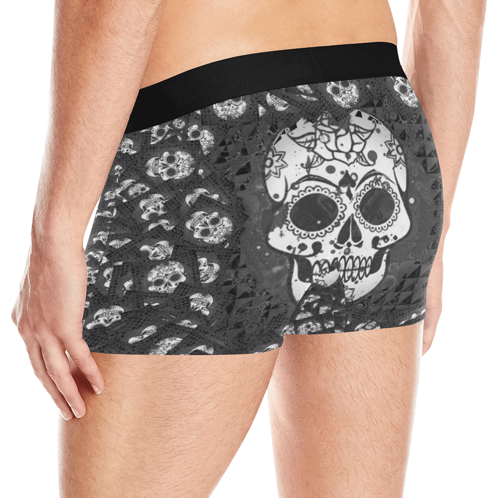 skull 317 B&W by JamColors Men's All Over Print Boxer Briefs (Model L10)