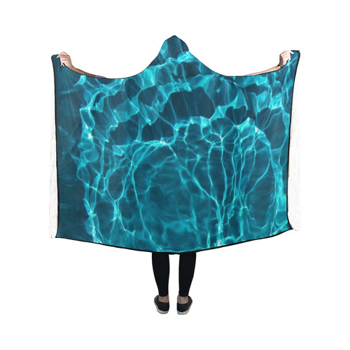 Electric Blue Grass Hooded Blanket 50''x40''