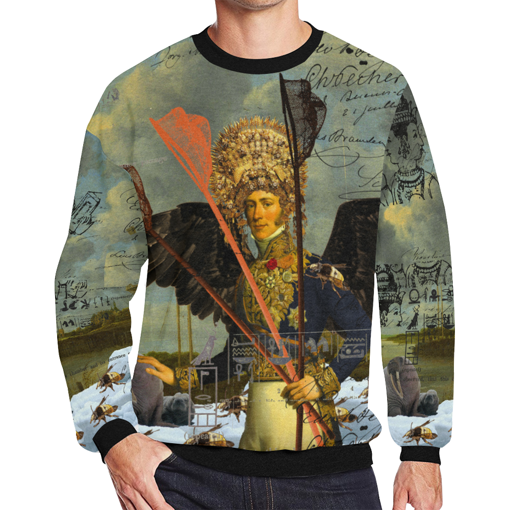 THE YOUNG KING ALT. 2 II Men's Oversized Fleece Crew Sweatshirt (Model H18)