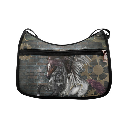 Steampunk, awesome steampunk horse with wings Crossbody Bags (Model 1616)
