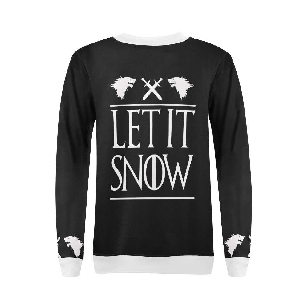 Snow Wolves All Over Print Crewneck Sweatshirt for Women (Model H18)