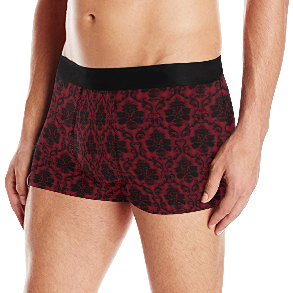Gothic Victorian Black'n Red Pattern Men's All Over Print Boxer Briefs (Model L10)