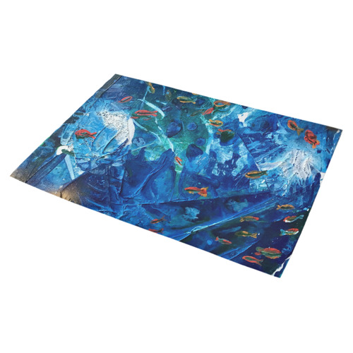 Rainbow Fish, Tiny World Collection Azalea Doormat 30" x 18" (Sponge Material)