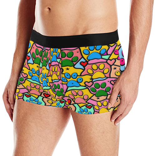 Paws Popart by Nico Bielow Men's All Over Print Boxer Briefs (Model L10)