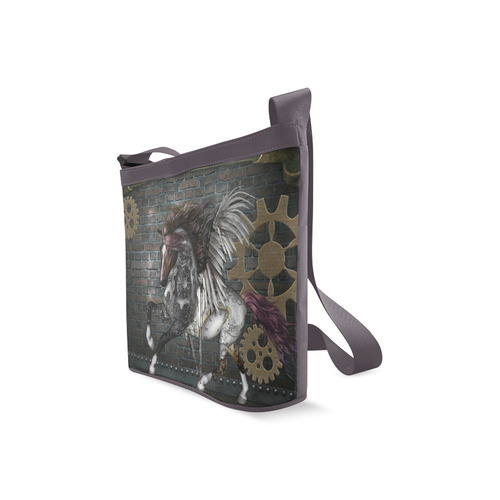 Steampunk, awesome steampunk horse with wings Crossbody Bags (Model 1613)