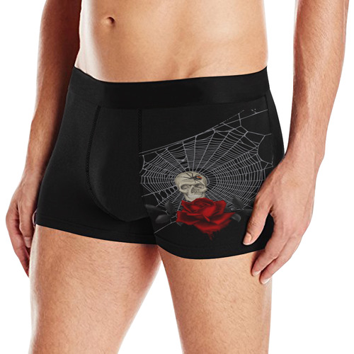 Gothic Skull, Spider And Spider Web Men's All Over Print Boxer Briefs (Model L10)