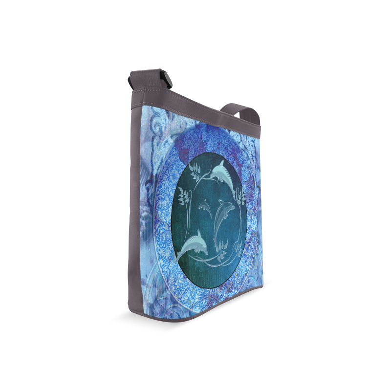 Dolphin with floral elelements Crossbody Bags (Model 1613)
