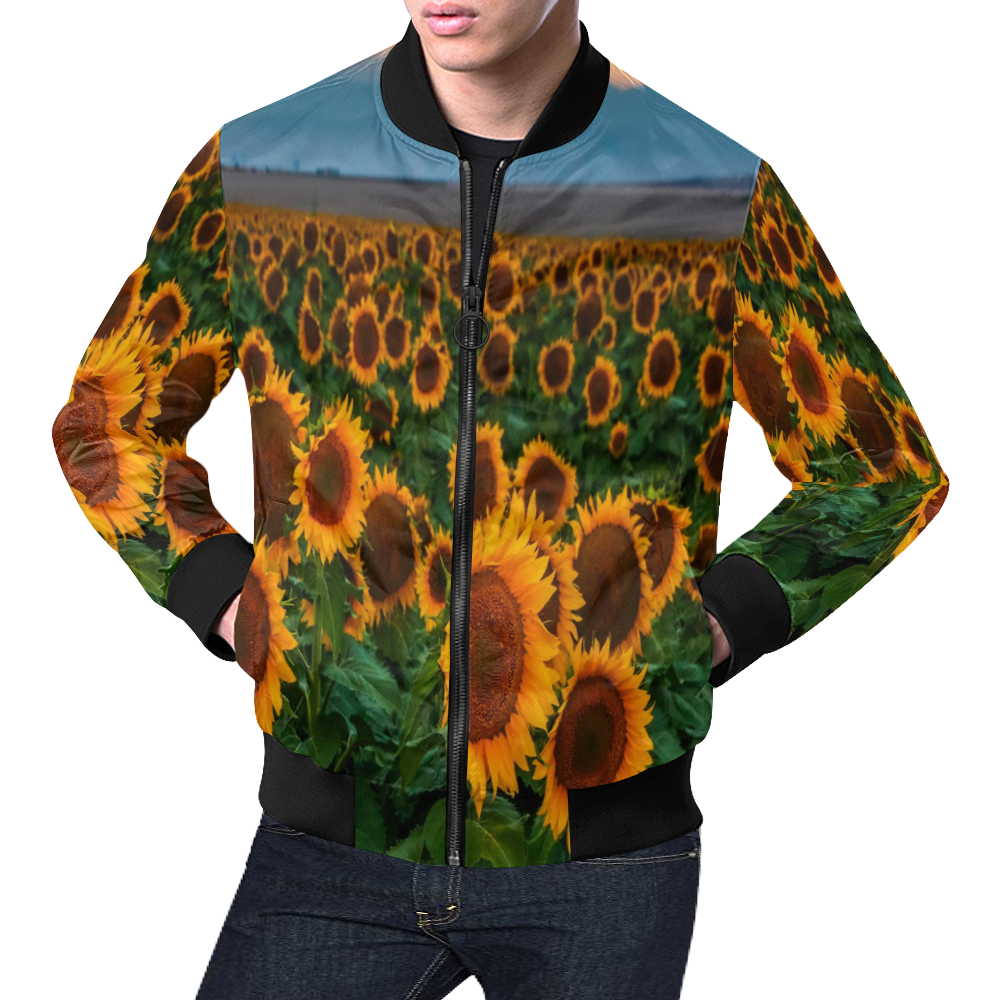 Sunflower by Artdream All Over Print Bomber Jacket for Men (Model H19)
