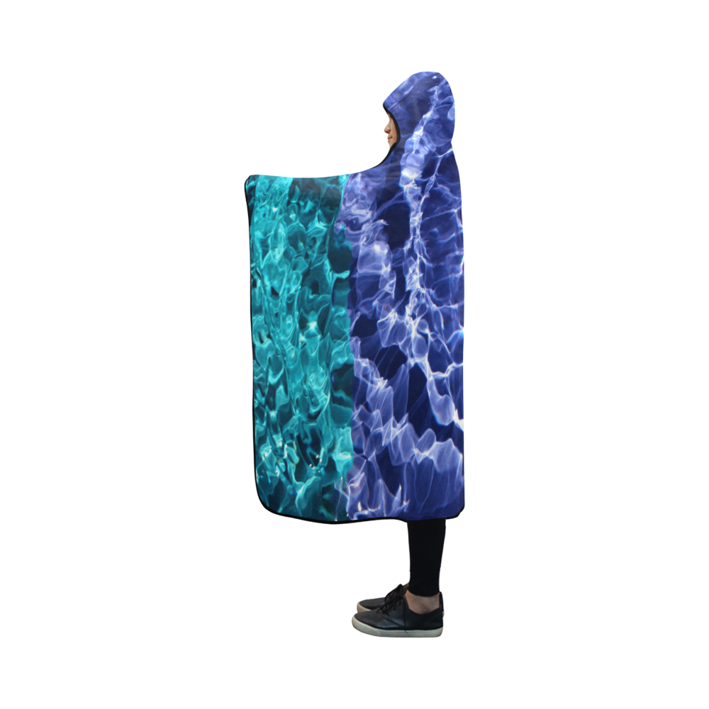 Electric Blue Globes Hooded Blanket 50''x40''