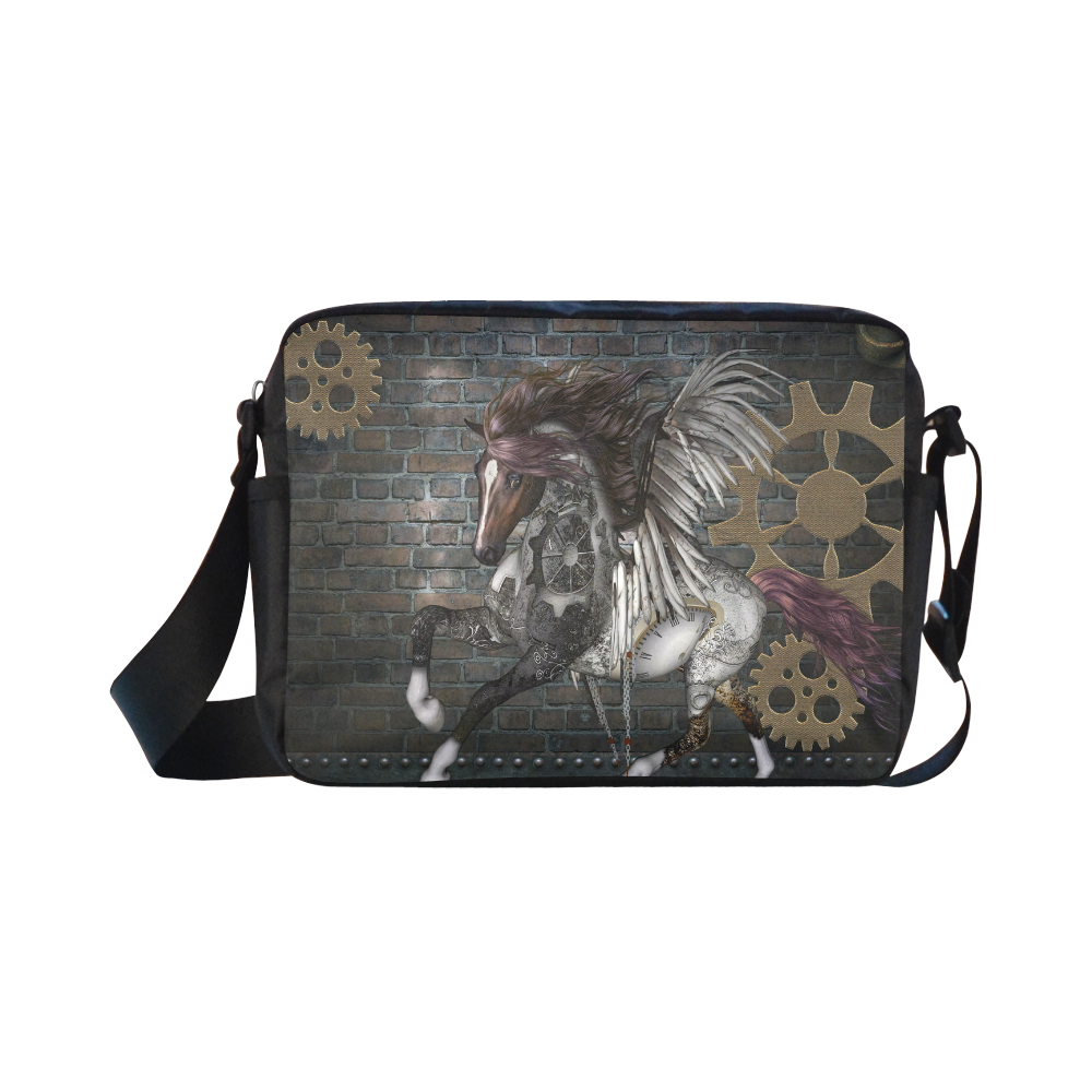 Steampunk, awesome steampunk horse with wings Classic Cross-body Nylon Bags (Model 1632)