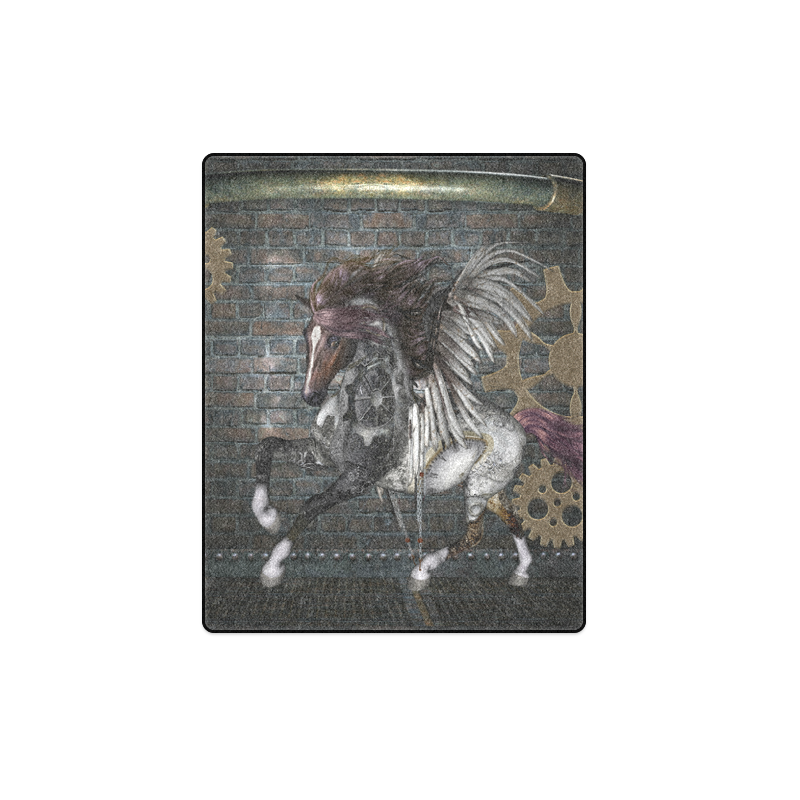 Steampunk, awesome steampunk horse with wings Blanket 40"x50"