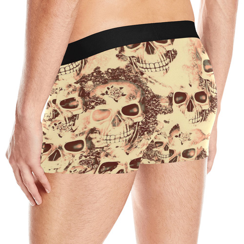 cloudy Skulls beige by JamColors Men's All Over Print Boxer Briefs (Model L10)