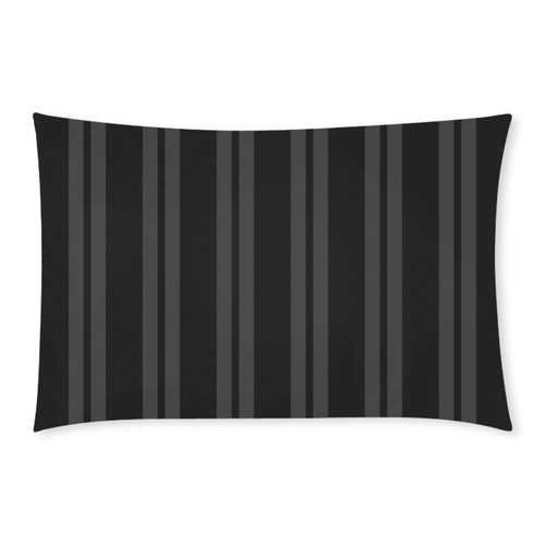 Gray/Black Vertical Stripes 3-Piece Bedding Set