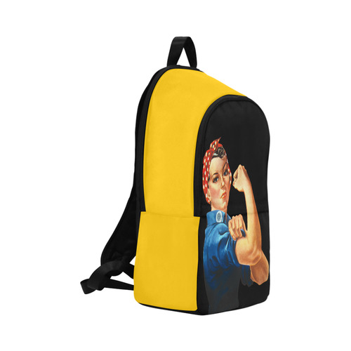 Backpack Laptop School Book Bag Girl Boss Blue Yellow Fabric Backpack for Adult (Model 1659)