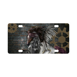 Steampunk, awesome steampunk horse with wings Classic License Plate