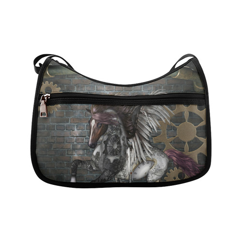 Steampunk, awesome steampunk horse with wings Crossbody Bags (Model 1616)