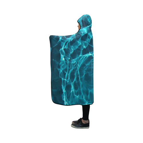 Electric Blue Grass Hooded Blanket 50''x40''