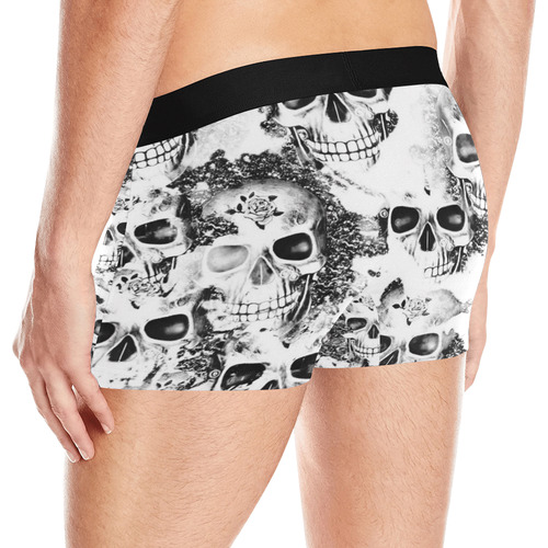 cloudy Skulls B&W by JamColors Men's All Over Print Boxer Briefs (Model L10)