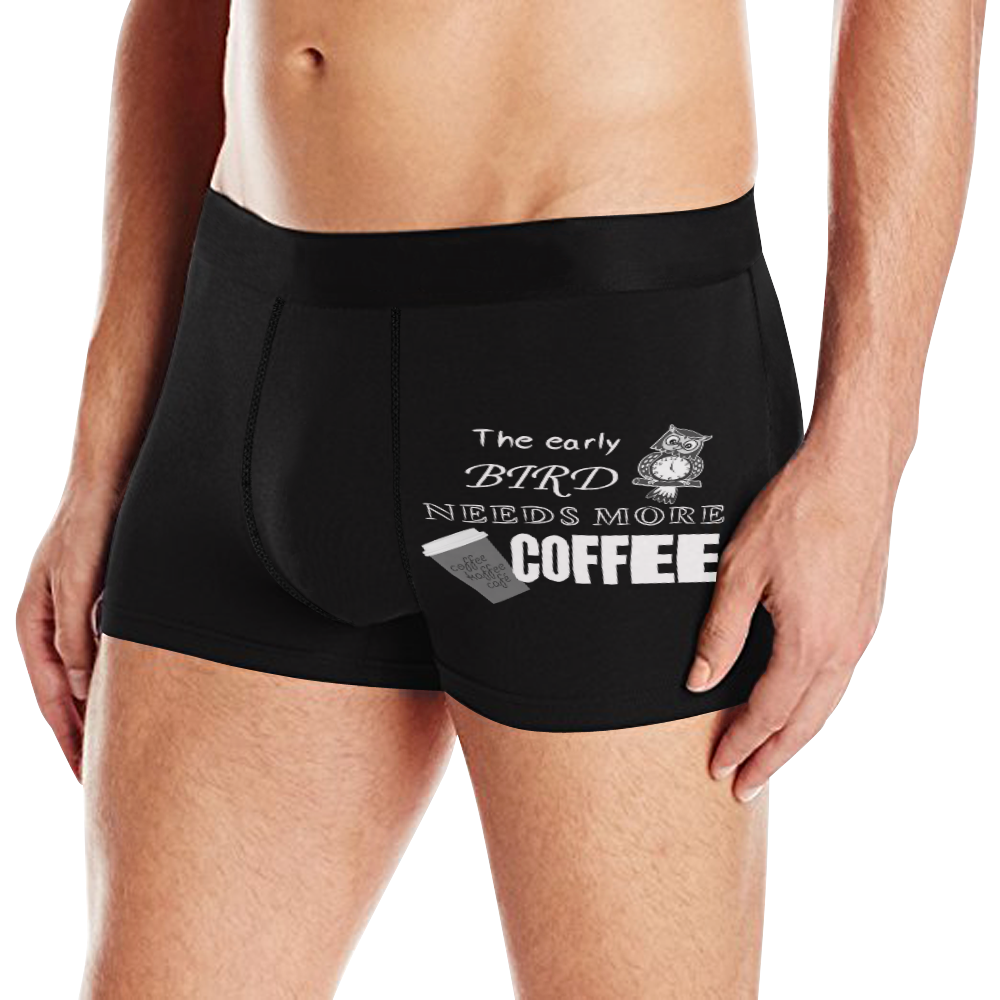 Early Bird Needs Coffee Men's All Over Print Boxer Briefs (Model L10)