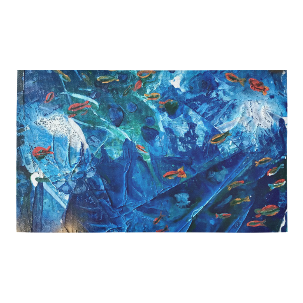 Rainbow Fish, Tiny World Collection Azalea Doormat 30" x 18" (Sponge Material)