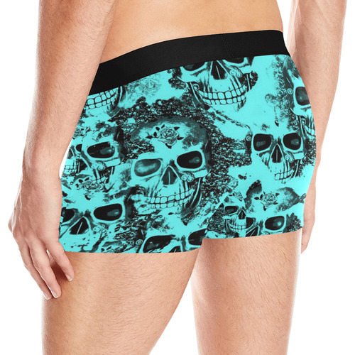 cloudy Skulls aqua by JamColors Men's All Over Print Boxer Briefs (Model L10)