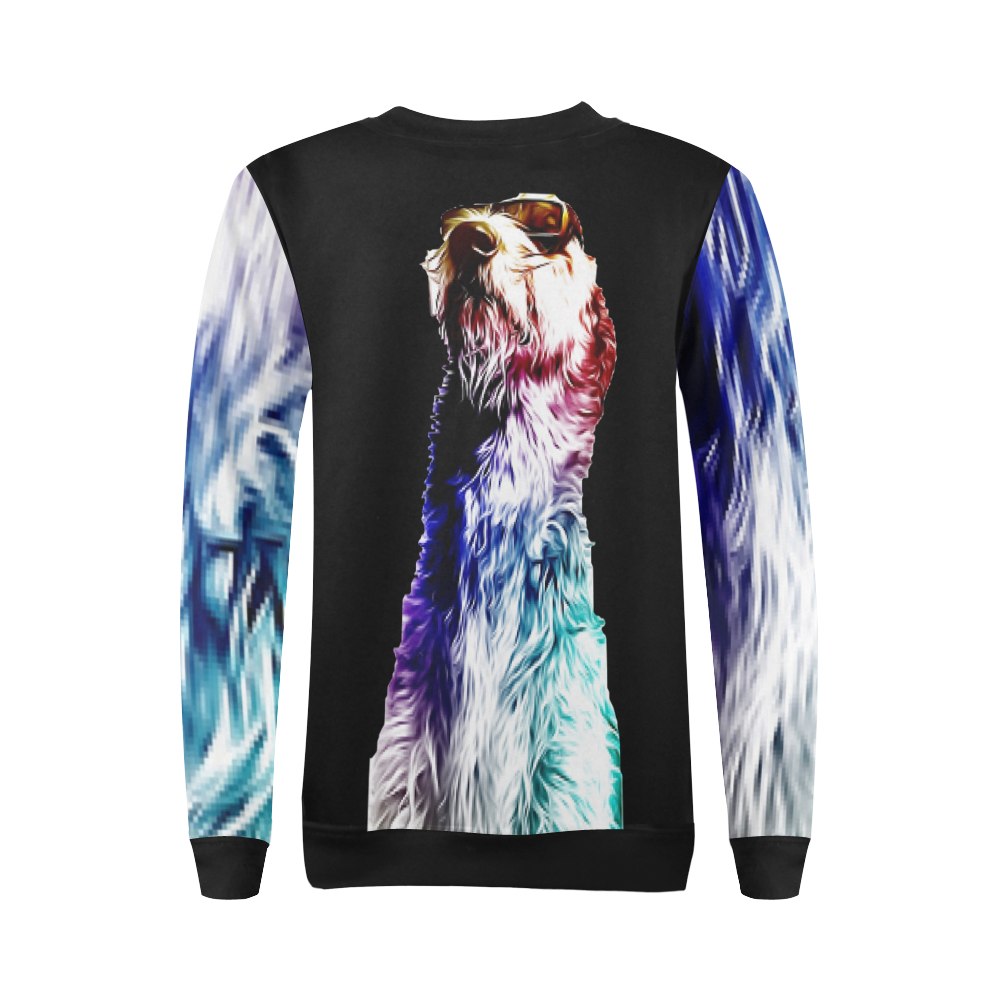 Cool Dog Women's Sweatshirt All Over Print Crewneck Sweatshirt for Women (Model H18)