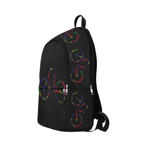 Backpack Laptop School Book Bag Colorful Portland Bikes Word Art Fabric Backpack for Adult (Model 1659)
