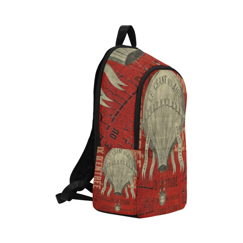 Backpack Laptop School Book Bag Vintage French Red Hot Air Balloon Fabric Backpack for Adult (Model 1659)