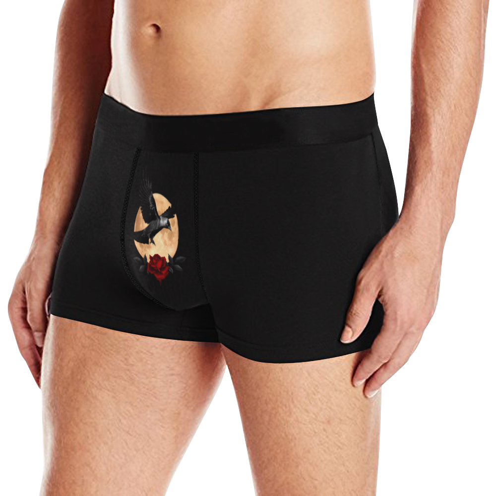 Gothic Full Moon With Raven And Rose Men's All Over Print Boxer Briefs (Model L10)