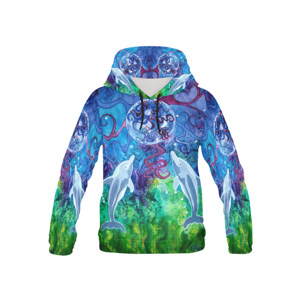 Dolphin Gaze Kid's Hoodie All Over Print Hoodie for Kid (USA Size) (Model H13)