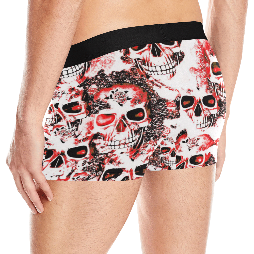 cloudy Skulls white red by JamColors Men's All Over Print Boxer Briefs (Model L10)