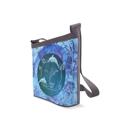 Dolphin with floral elelements Crossbody Bags (Model 1613)
