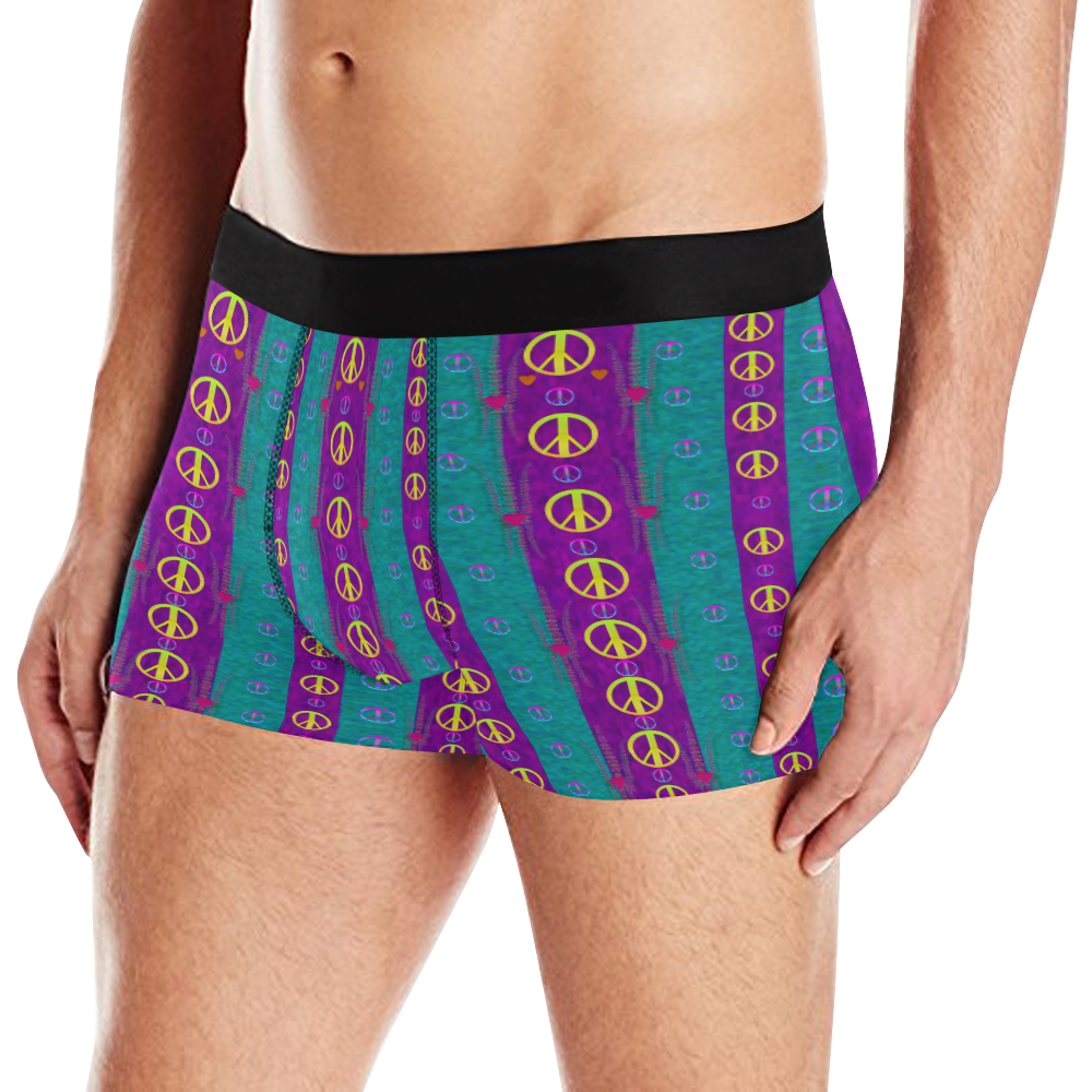 Peace be with us this wonderful year in true love Men's All Over Print Boxer Briefs (Model L10)