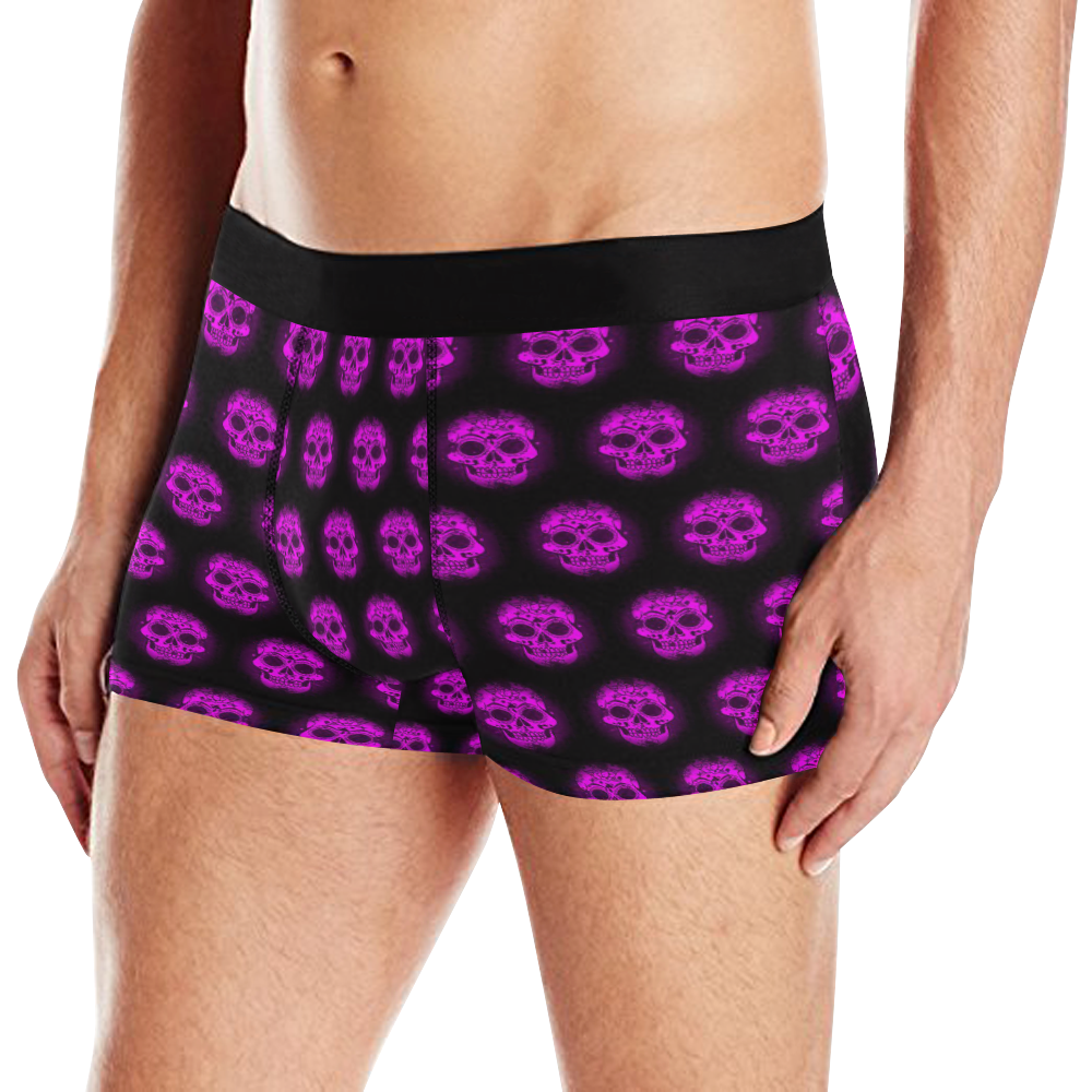 Sugarskull Pattern,purple by JamColors Men's All Over Print Boxer Briefs (Model L10)