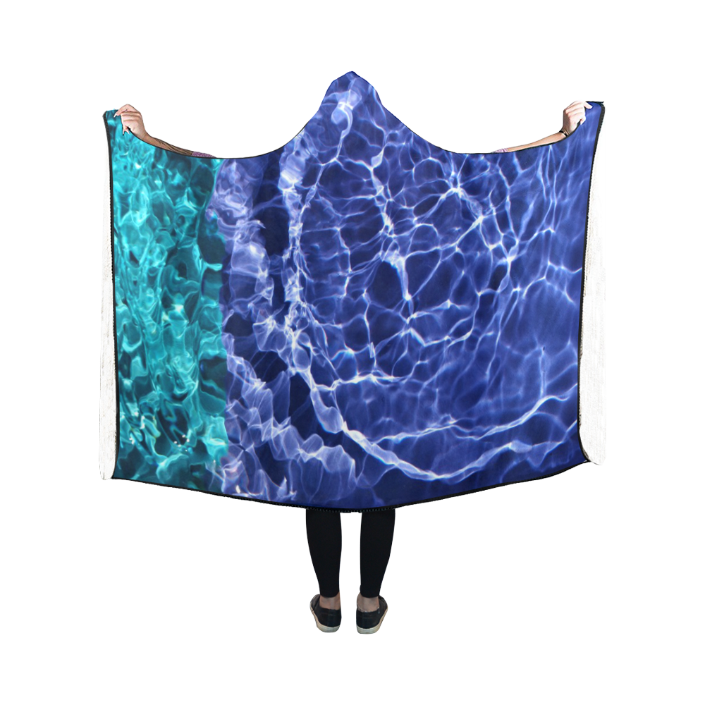 Electric Blue Globes Hooded Blanket 50''x40''