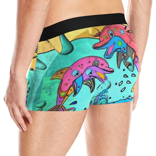 Dolphin Popart by Nico Bielow Men's All Over Print Boxer Briefs (Model L10)