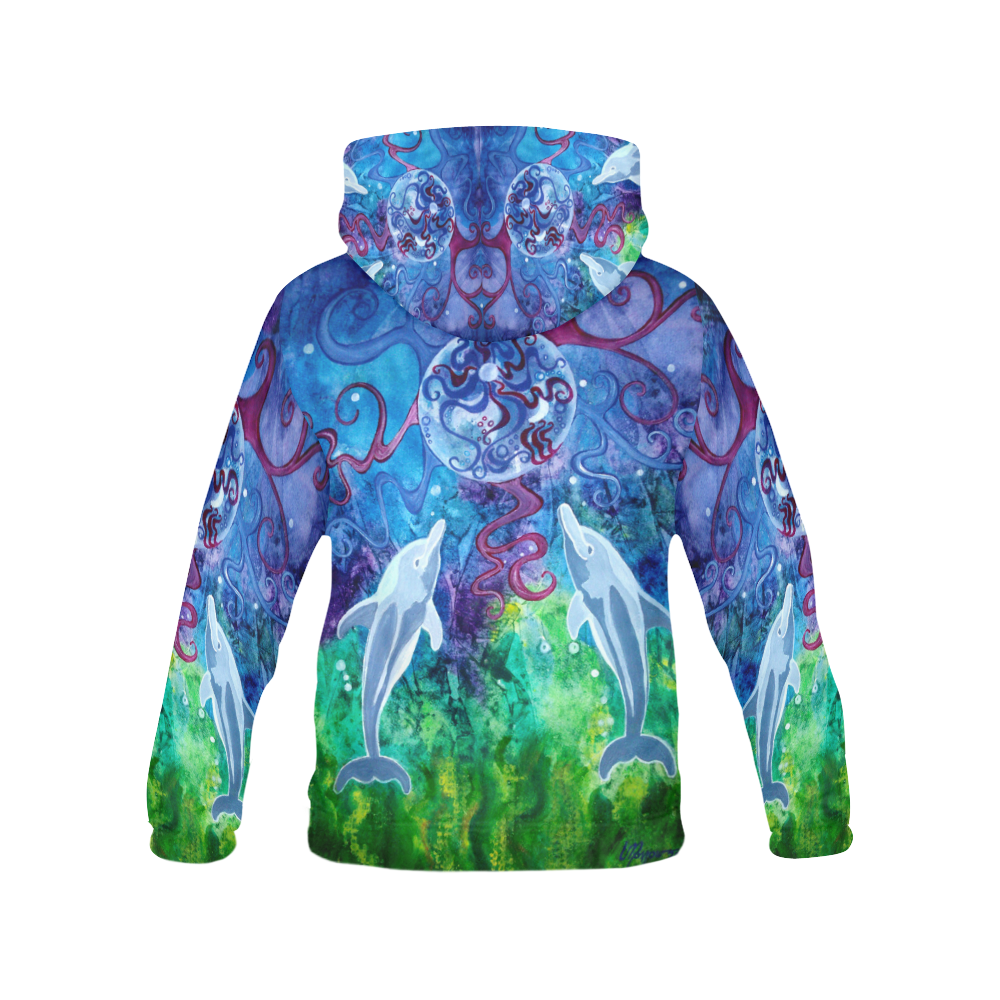 Dolphin Gaze Oversized Hoodie All Over Print Hoodie for Men/Large Size (USA Size) (Model H13)