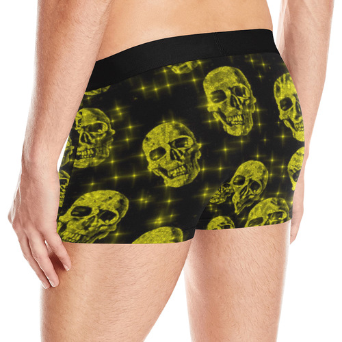 sparkling glitter skulls yellow by JamColors Men's All Over Print Boxer Briefs (Model L10)
