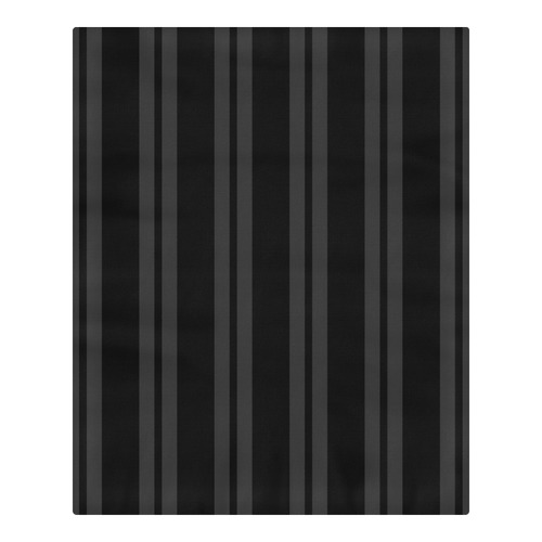 Gray/Black Vertical Stripes 3-Piece Bedding Set