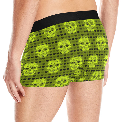 skulls and hearts,yellow by JamColors Men's All Over Print Boxer Briefs (Model L10)