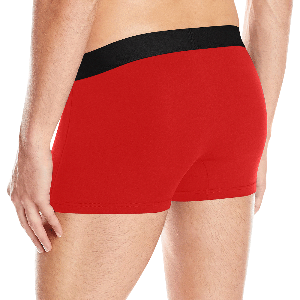basic red solid color customize Men's All Over Print Boxer Briefs (Model L10)